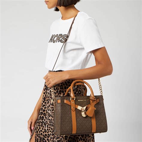 michael kors nouveau hamilton small leather satchel bag|Michael Kors opened satchel purse.